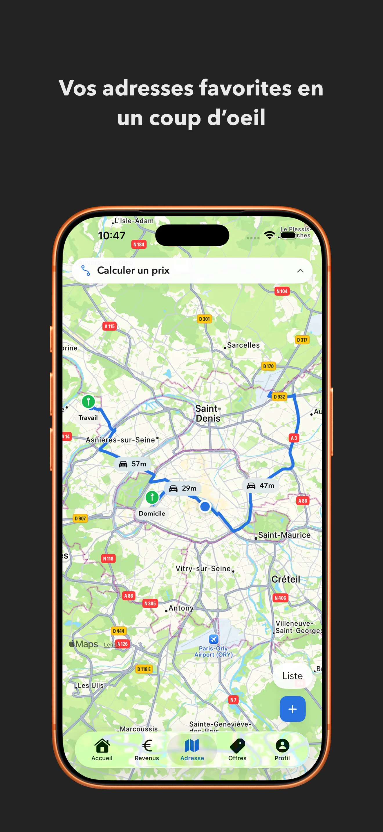 Screenshot degli indirizzi utili di VTC PRO