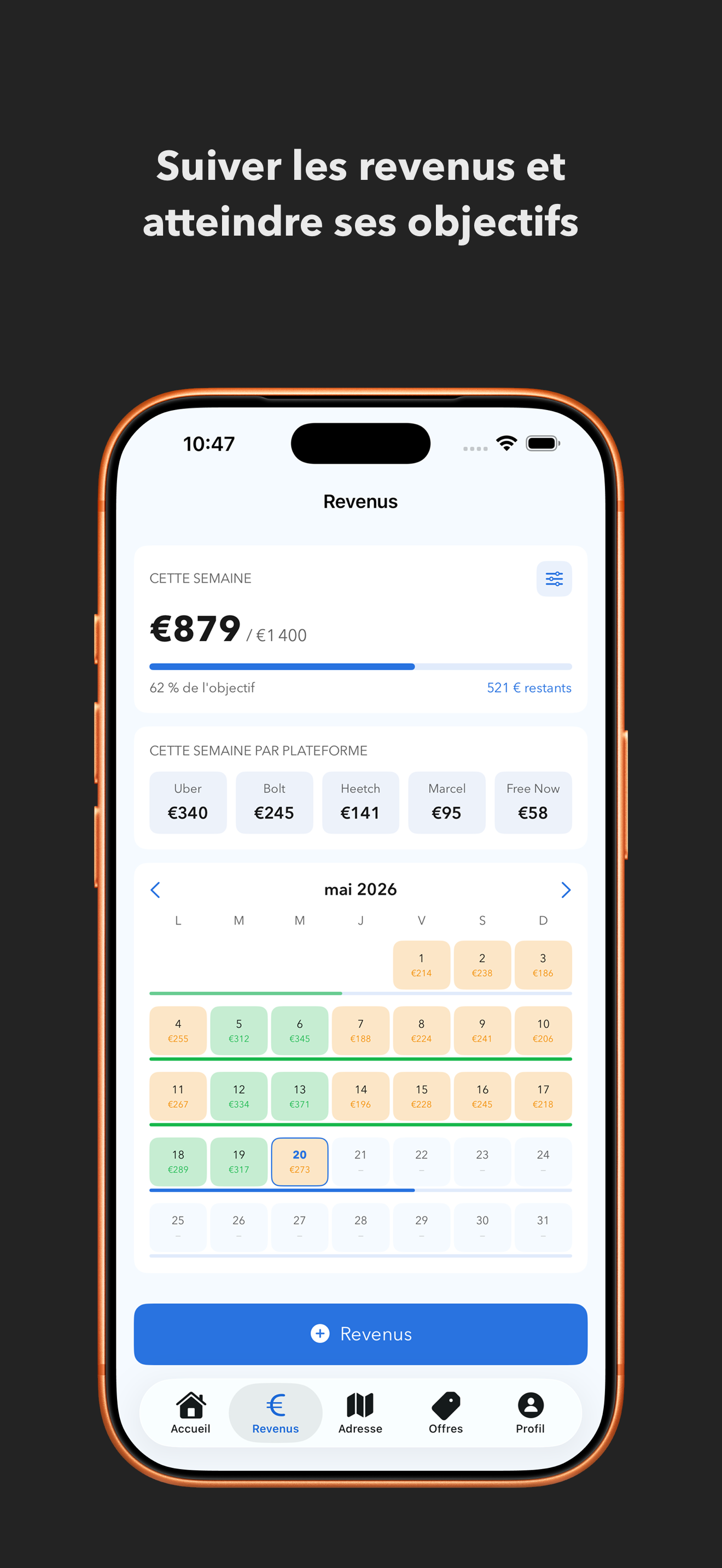 Screenshot of the weekly objective screen of VTC PRO